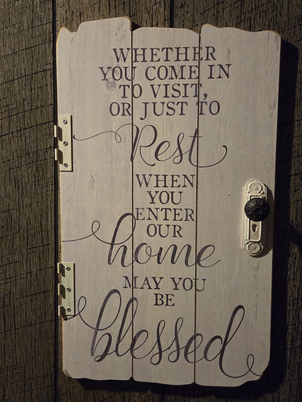 Rustic Cream 'Blessed' Wall Sign Home Decor Large